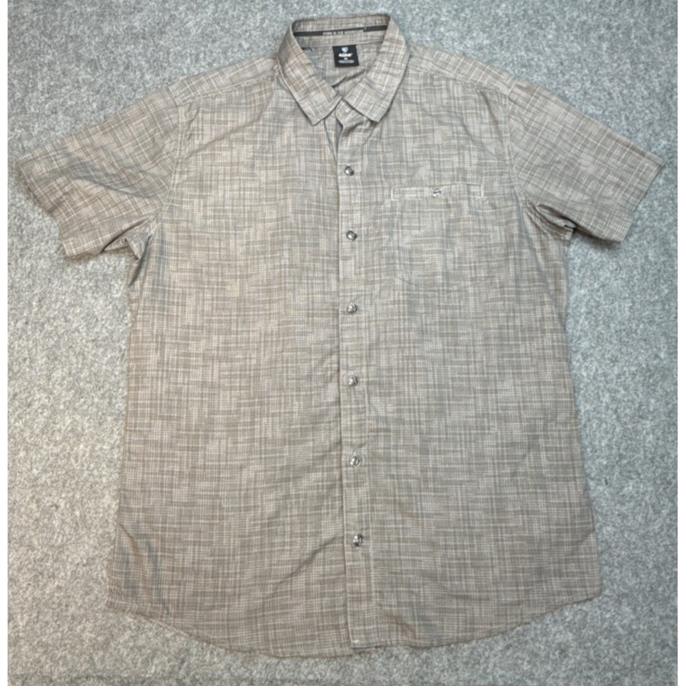 KUHL Krossfire Mens Shirt M Short Sleeve Lightweight Button Down Gray